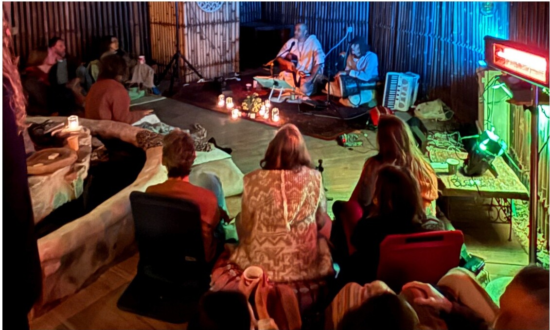 Singing circle by candlelight at AHAVA House